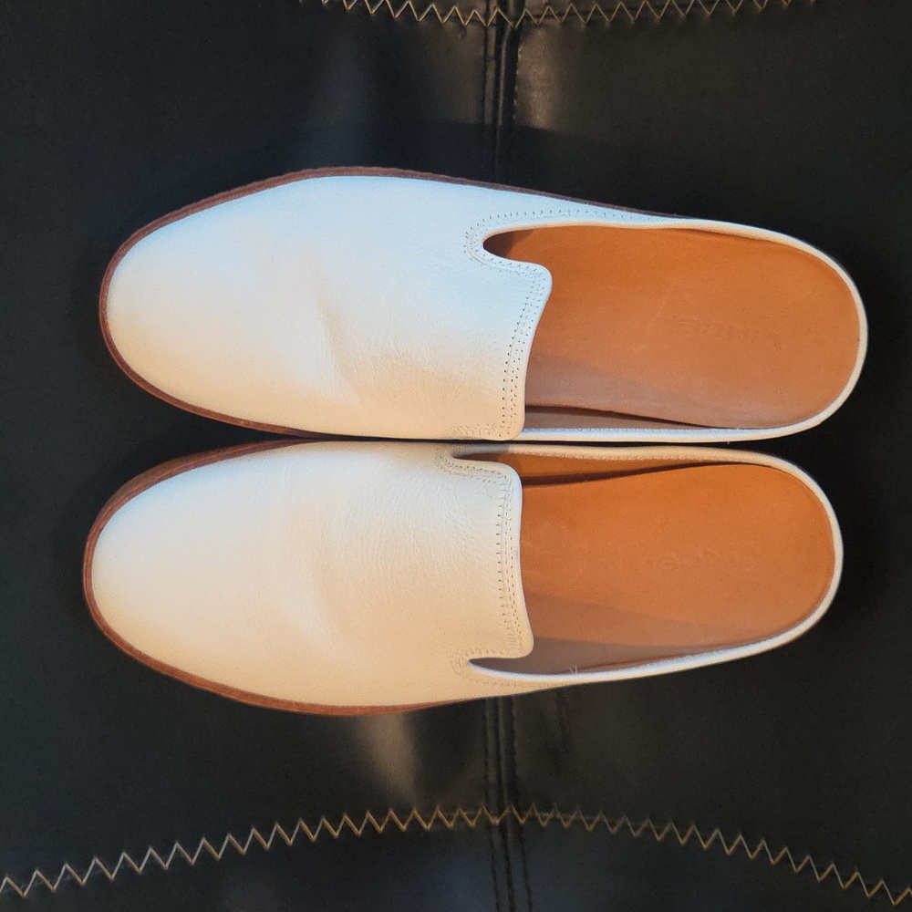 NEW Vince Canella Leather Slip-On Sneakers Slides Mules Optic White 6.5